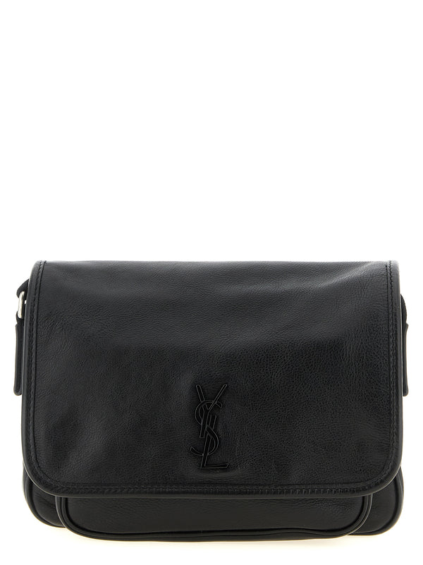 Saint Laurent 100% calfskin leather crossbody bag in black
