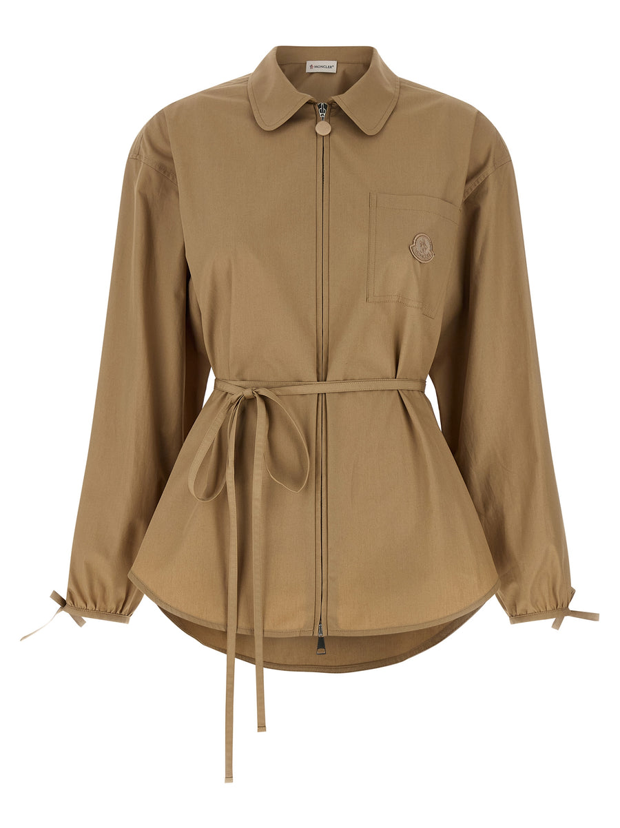 Moncler 100% cotton overshirt in beige