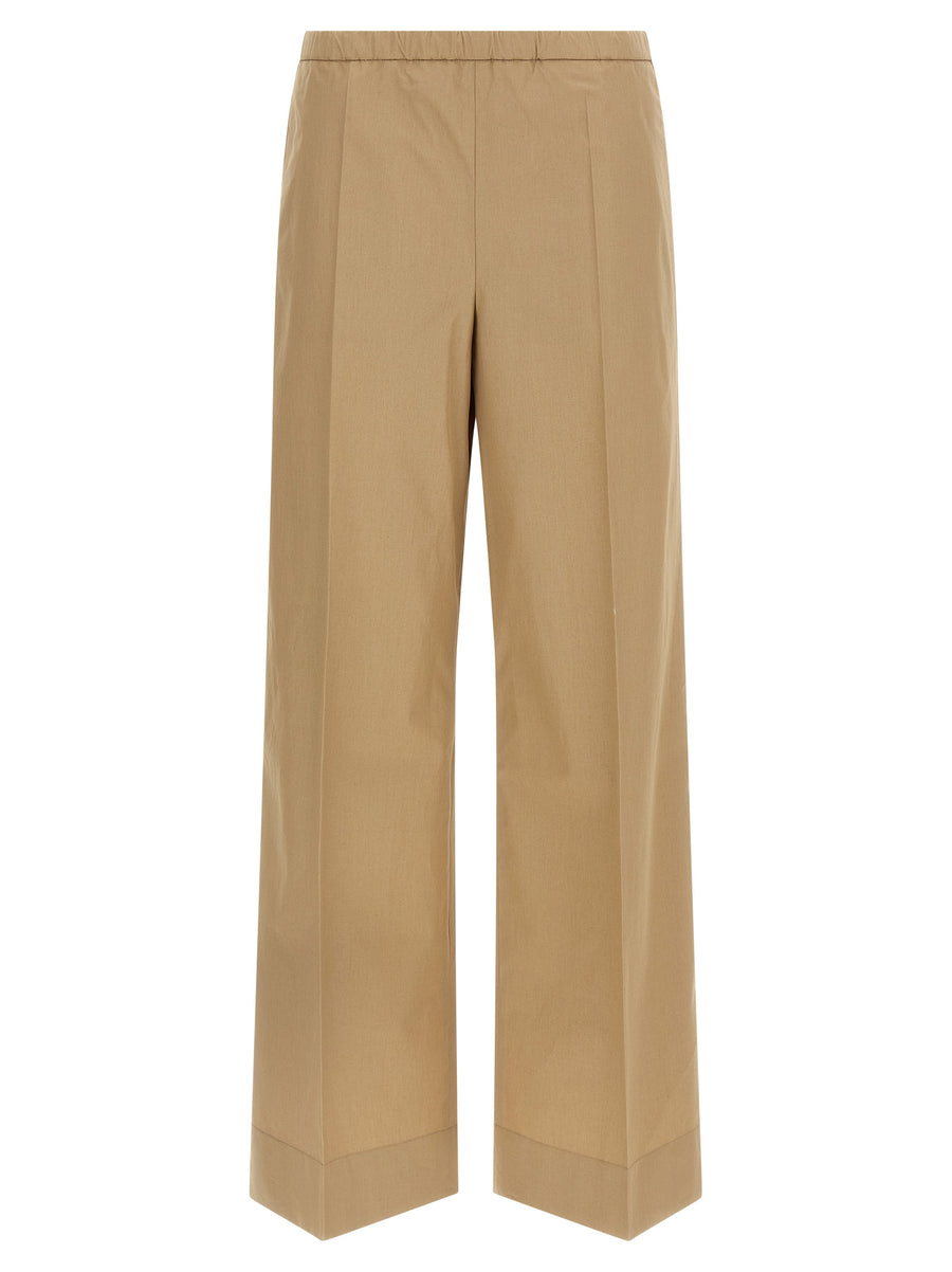 Moncler 100% cotton trousers in beige