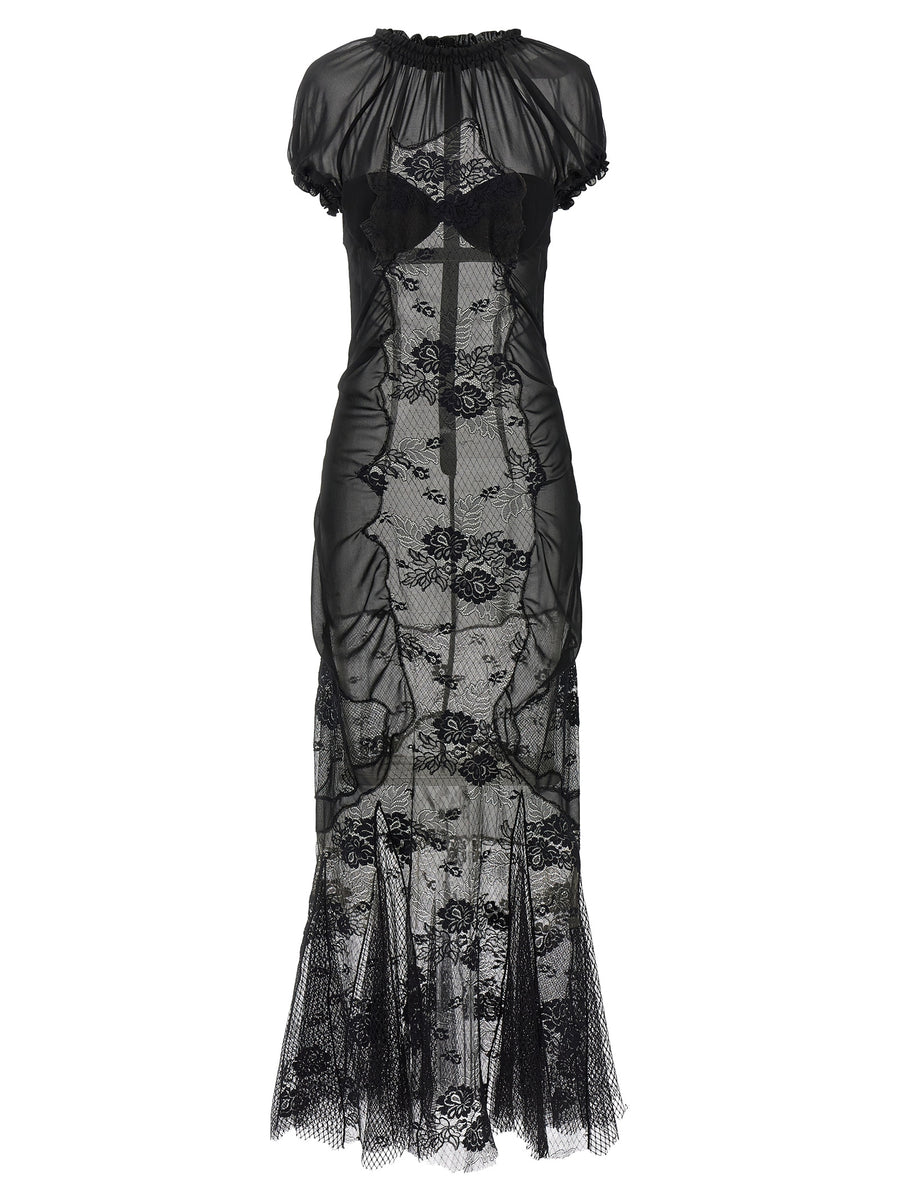 The Attico 52% cotton dress in black