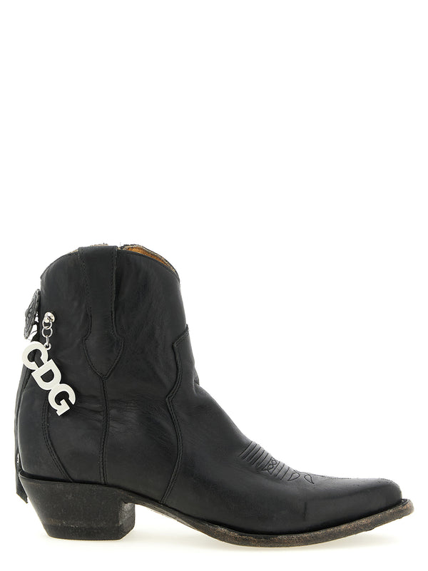 Comme des Garçons 100% cow leather boot in black