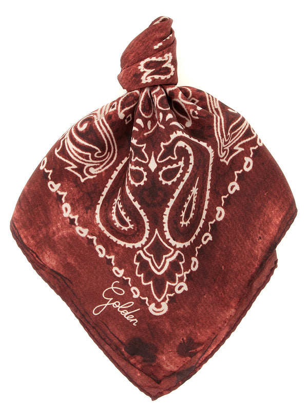 Golden Goose 100% Silk scarf in bordeaux