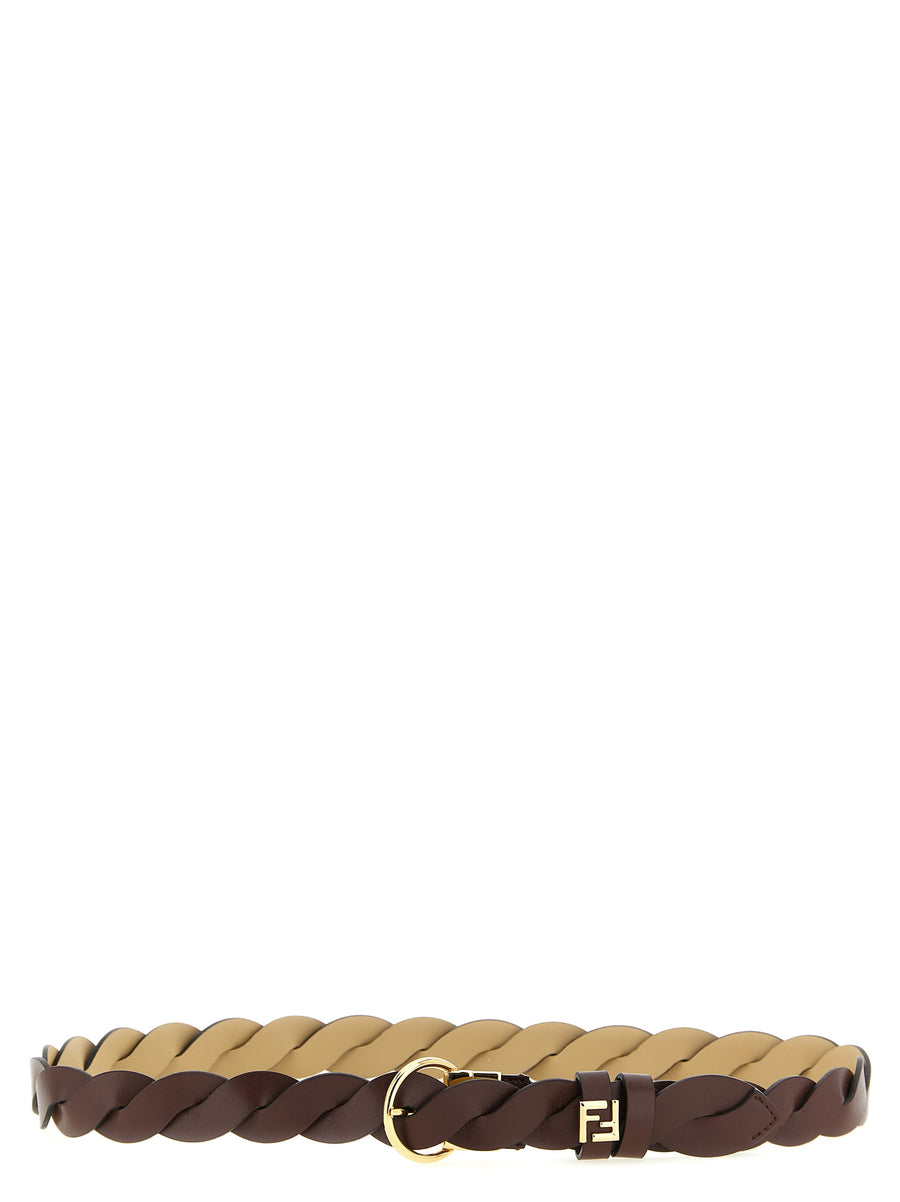 Fendi 100% calfskin leather belt in brown