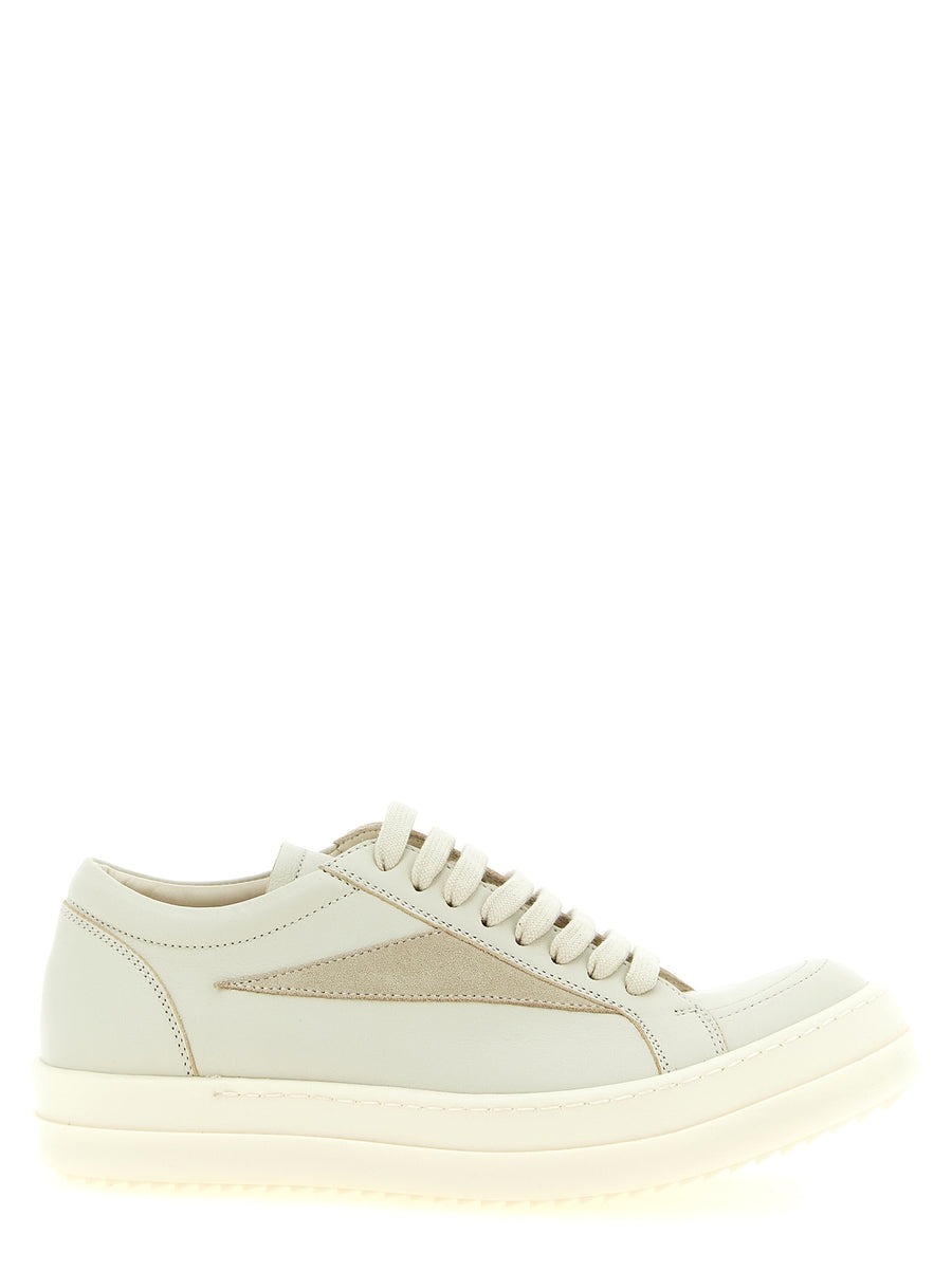 Rick Owens 100% cow leather sneaker in beige