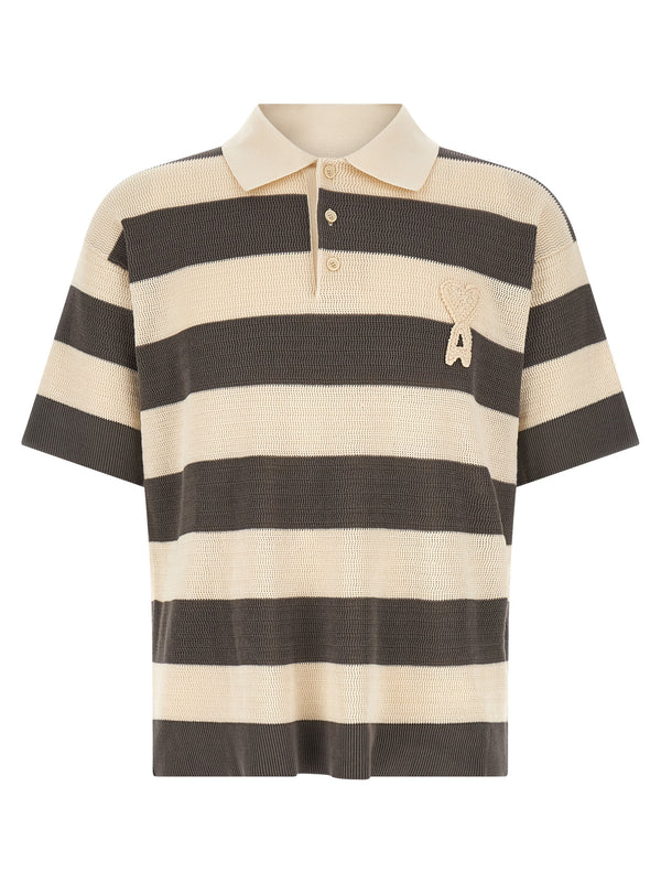 AMI Paris 100% cotton polo in gray