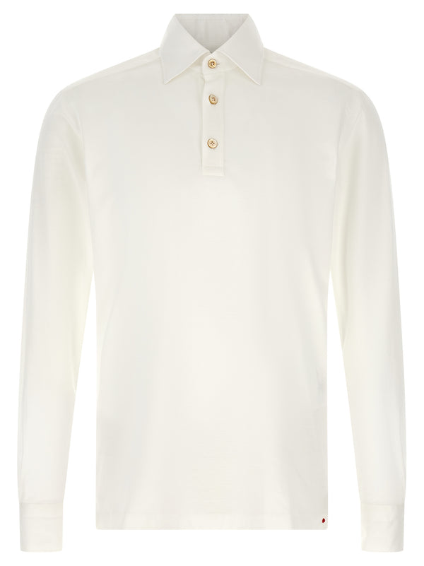 Kiton 100% Cotton polo shirt in white