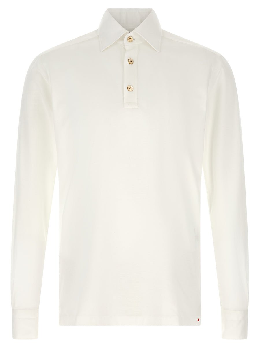 Kiton 100% Cotton polo shirt in white
