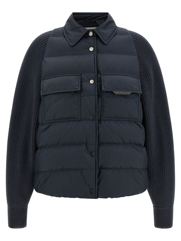 Brunello Cucinelli 100% polyester (shell); virgin wool jacket in blue