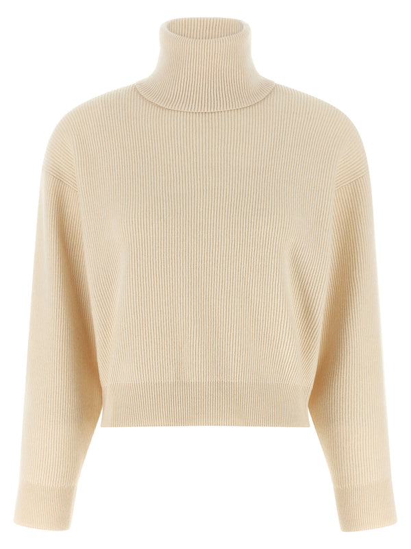Brunello Cucinelli 60% Virgin Wool turtleneck in white