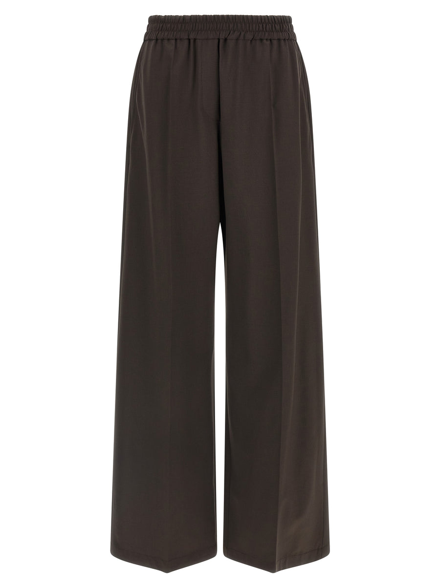 Brunello Cucinelli 75% wool trousers in brown