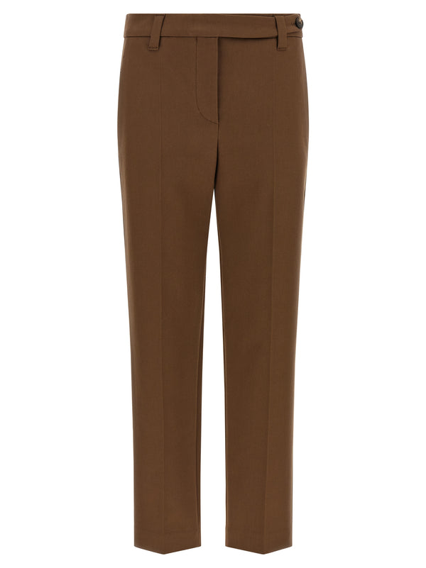 Brunello Cucinelli 97% cotton trousers in brown