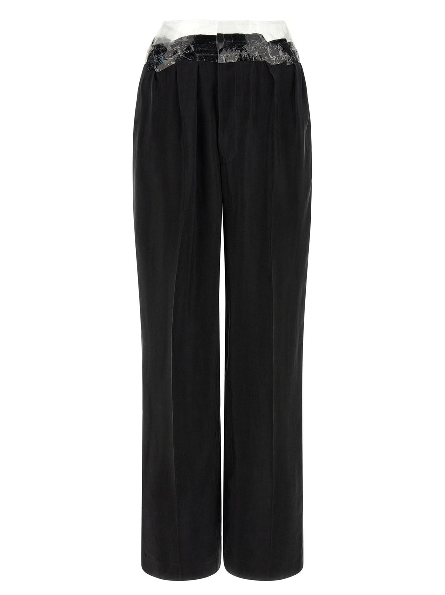 Maison Margiela 100% Cupro trousers in black