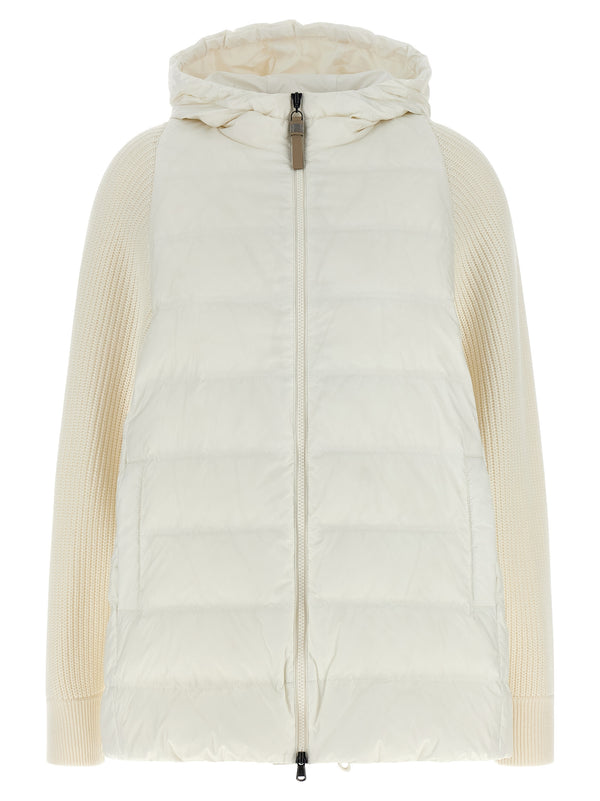Brunello Cucinelli 100% polyester (body); virgin wool down jacket in white