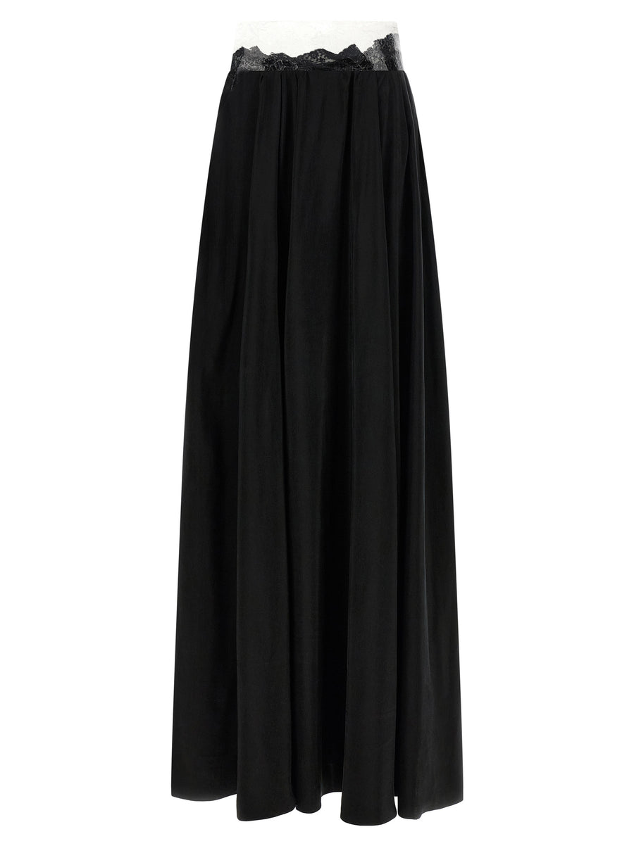 Maison Margiela 100% cupro skirt in black