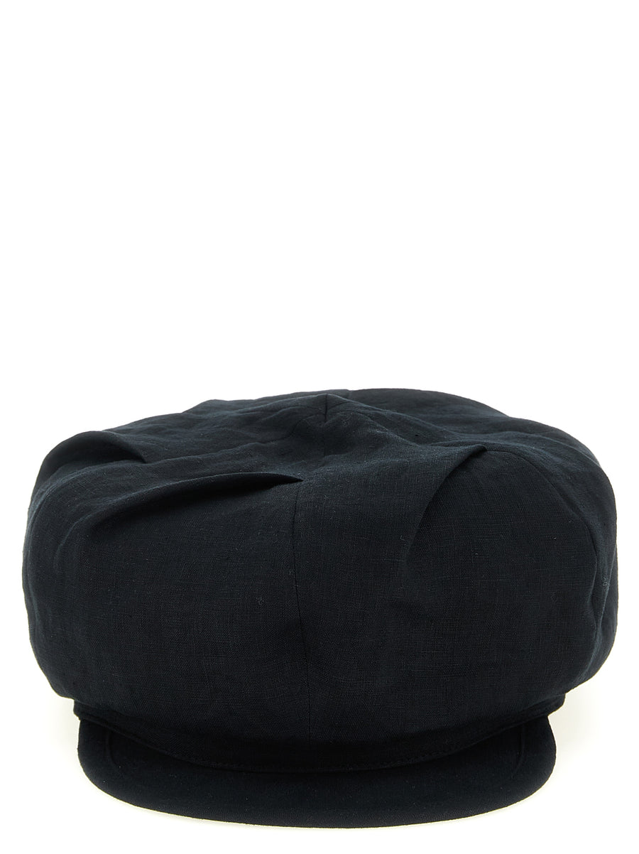 Yohji Yamamoto YO335886BM 100% linen flat cap in black