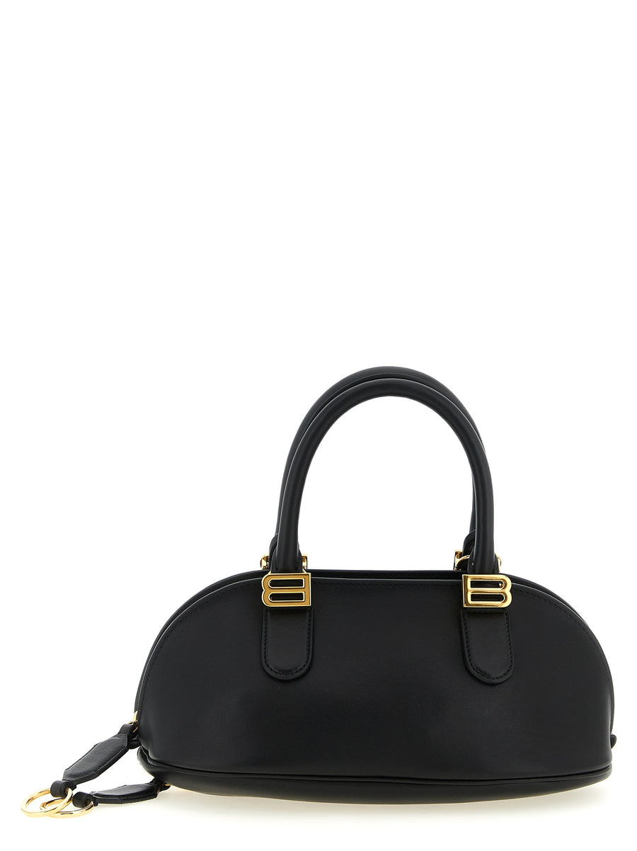 Balenciaga 100% calfskin leather top handle bag in black