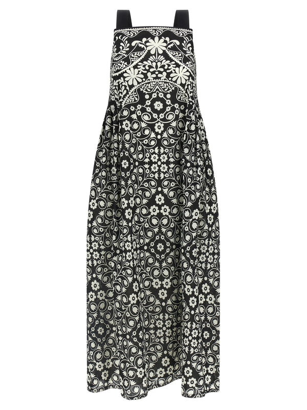 Max Mara 100% cotton voile dress in black