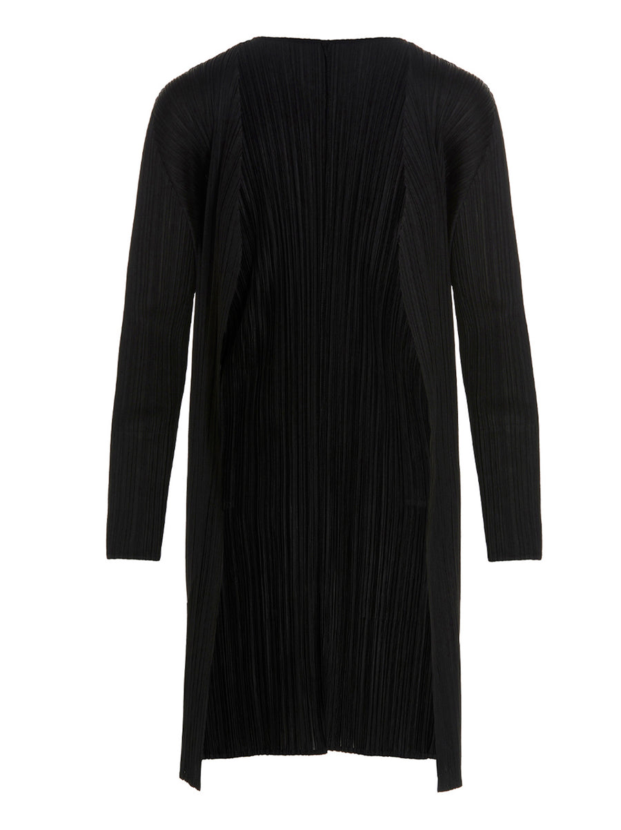 Pleats Please Issey Miyake 100% Polyester cardigan in black