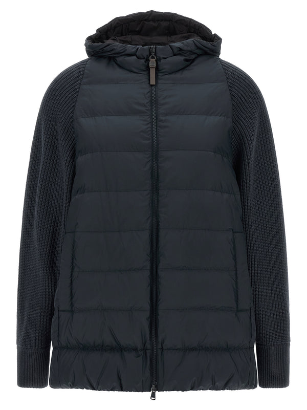 Brunello Cucinelli 100% Polyester (exterior); wool down jacket in blue