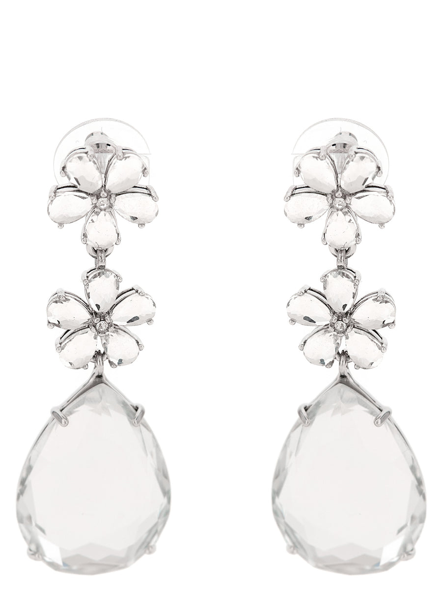 Self-Portrait 100% hypoallergenic brass earrings in silver