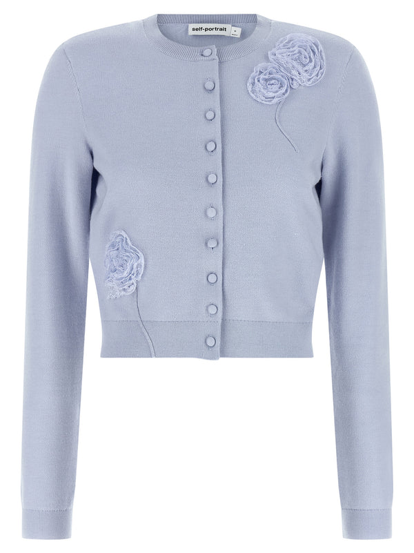 Self-Portrait 46% Polyester cardigan in blue