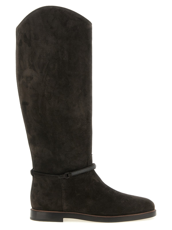 Brunello Cucinelli 100% calfskin leather (Bos Taurus) boot in black