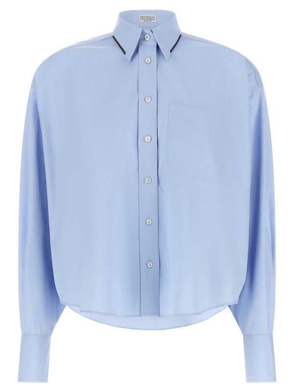 Brunello Cucinelli 100% cotton blouse in blue