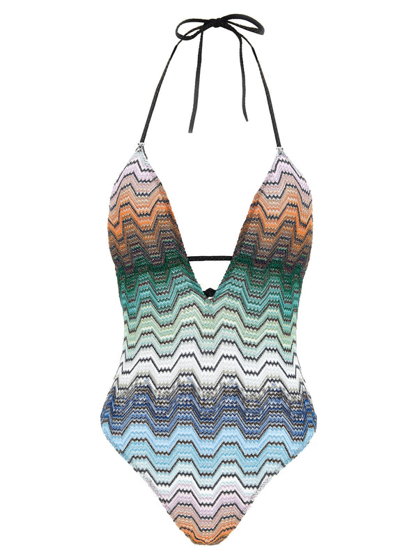 Missoni 82% polyester swimsuit in multicolor