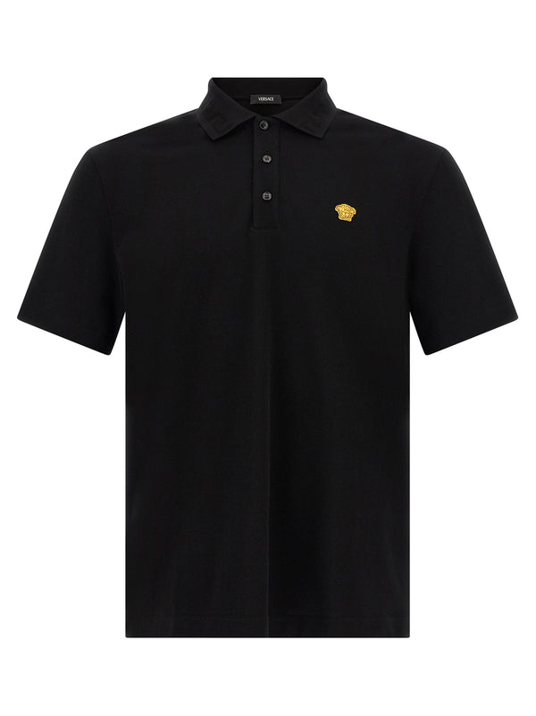 Versace 100% Cotton polo shirt in black