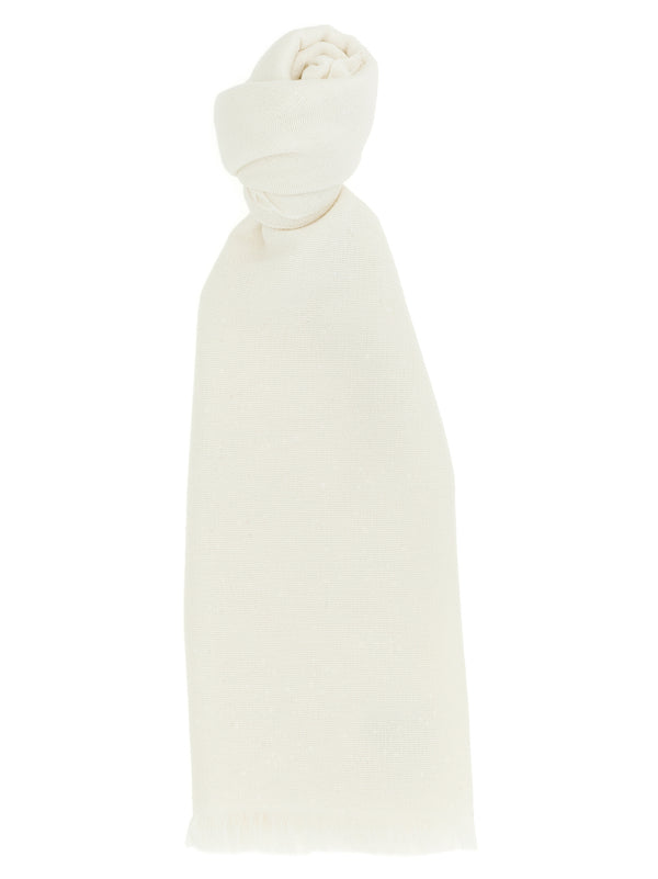Brunello Cucinelli 70% cashmere scarf in white