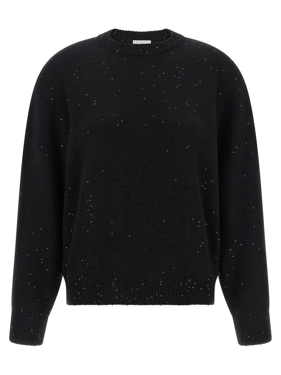 Brunello Cucinelli 80% Cashmere sweater in black
