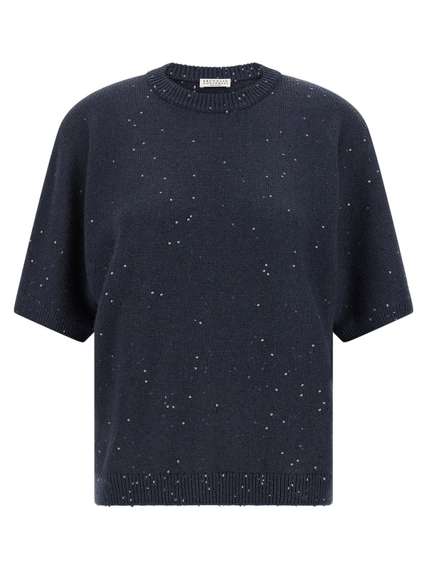 Brunello Cucinelli 80% cashmere sweater in blue