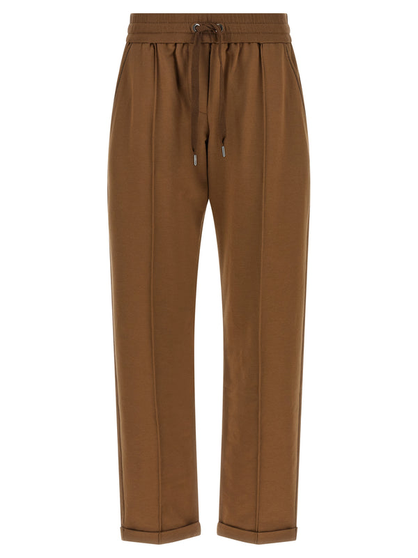 Brunello Cucinelli 98% cotton joggers in brown