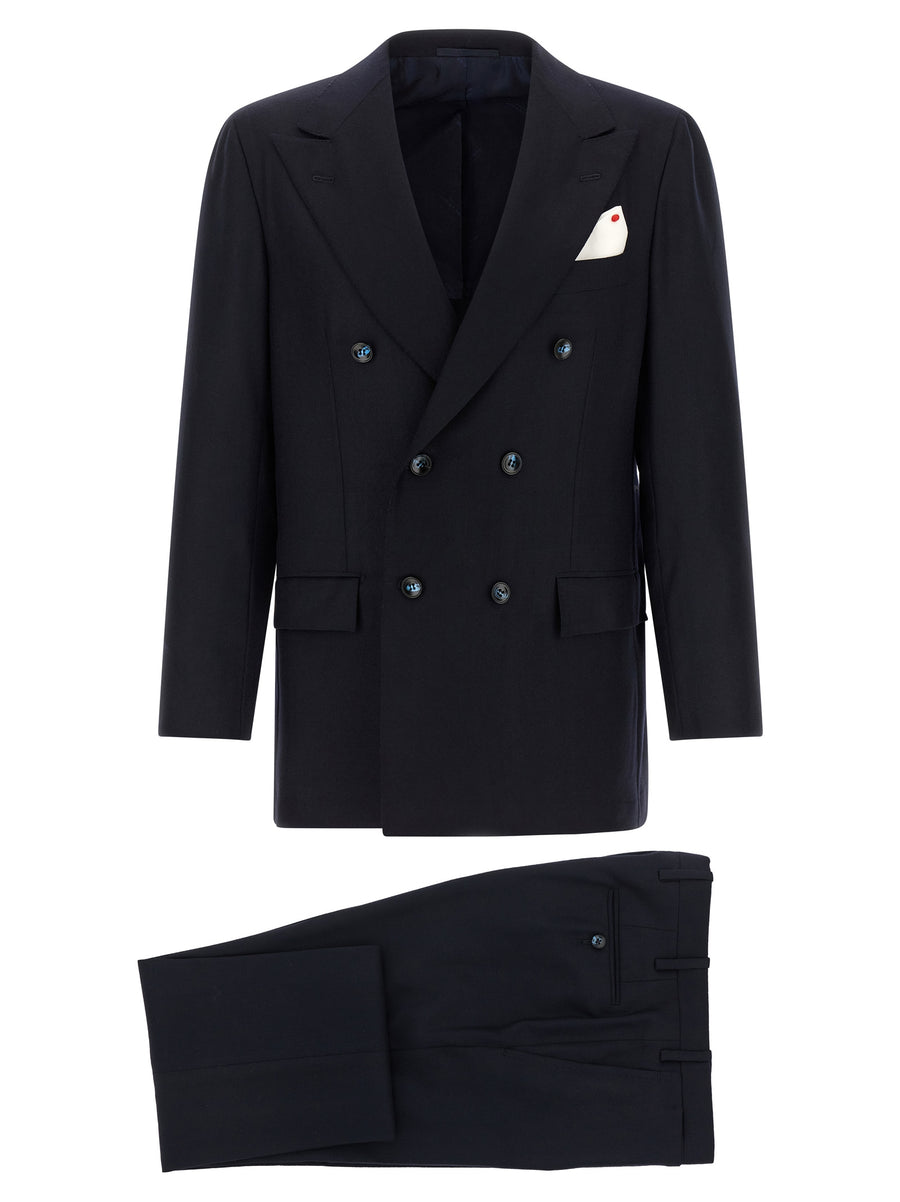 Kiton 95% Virgin Wool pant suit in navy