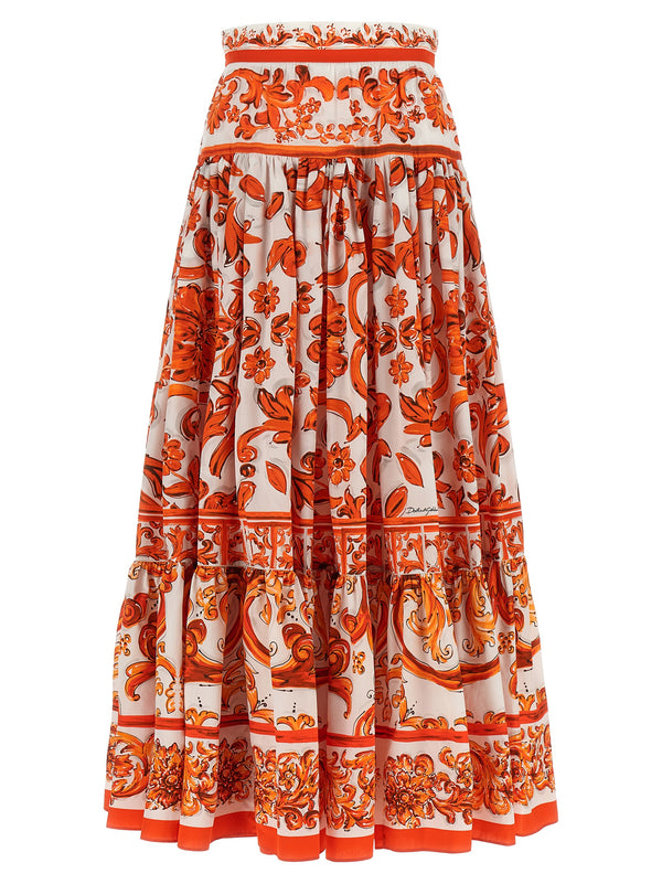 Dolce & Gabbana 100% cotton skirt in orange