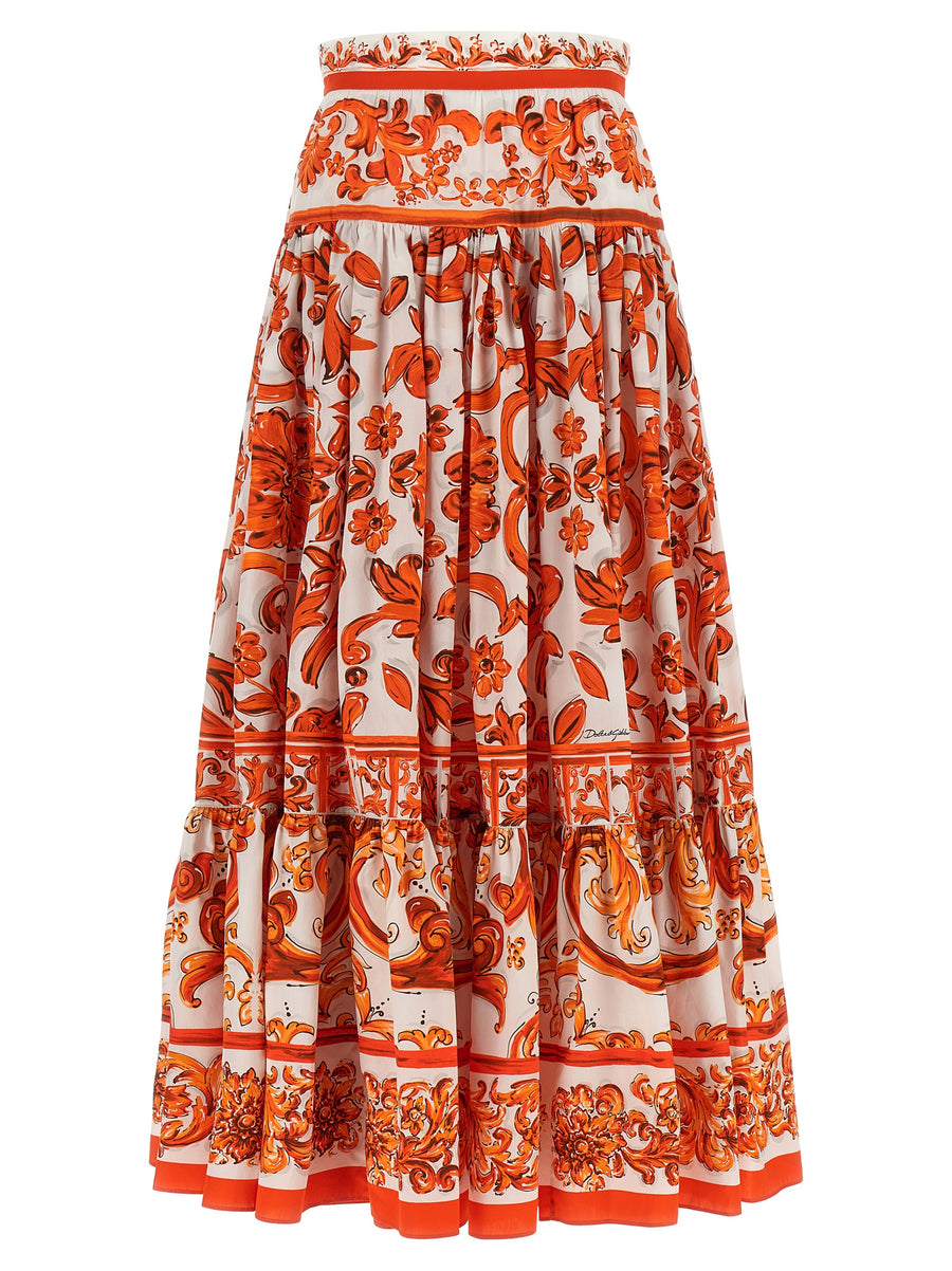 Dolce & Gabbana 100% cotton skirt in orange