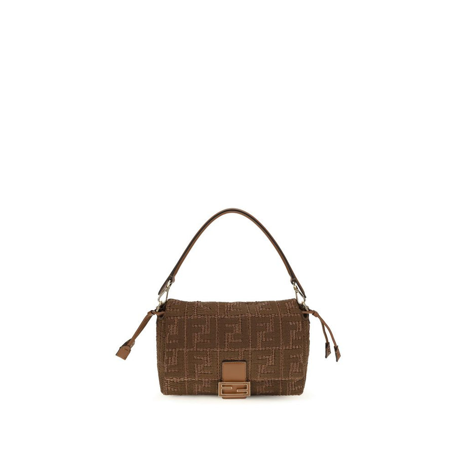 Fendi 70% Raffia shoulder bag in brown