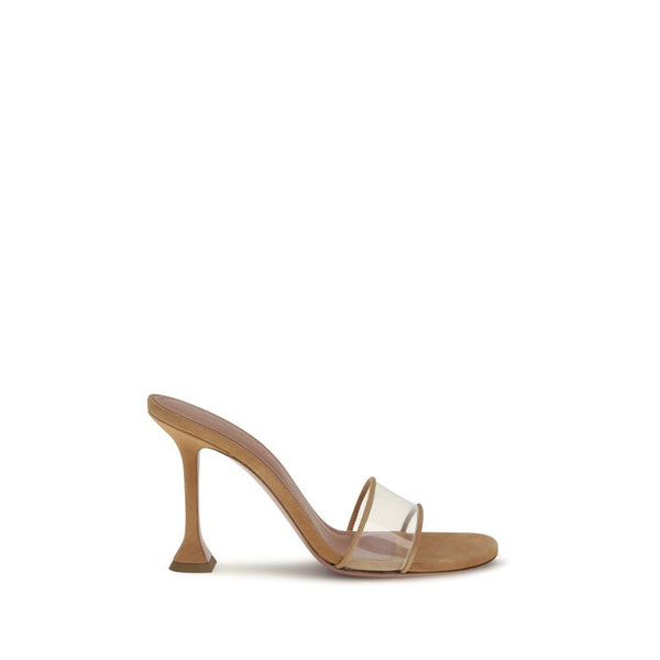 Amina Muaddi 100% Calf Leather Bos Taurus mule in beige