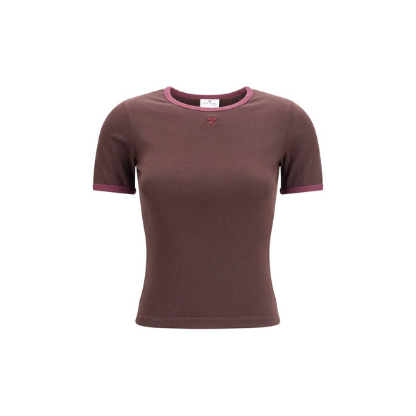 CourrèGes 100% Cotton t-shirt in brown