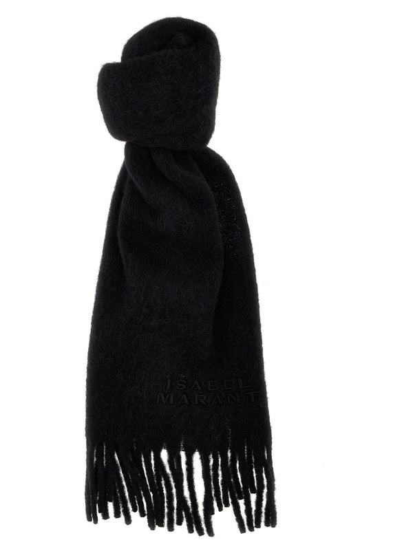 Isabel Marant 80% alpaca scarf in black