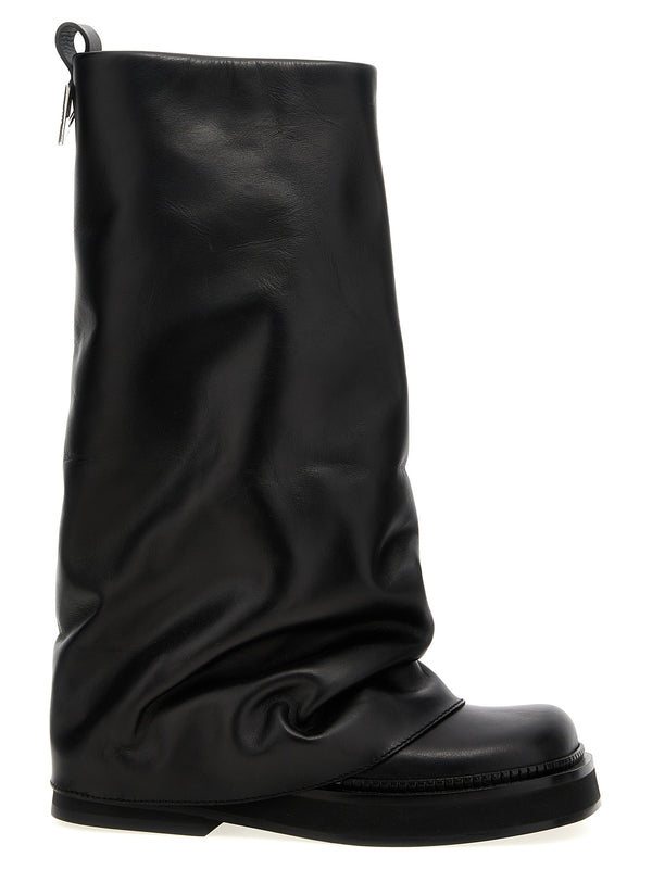 The Attico 100% calfskin leather boot in black