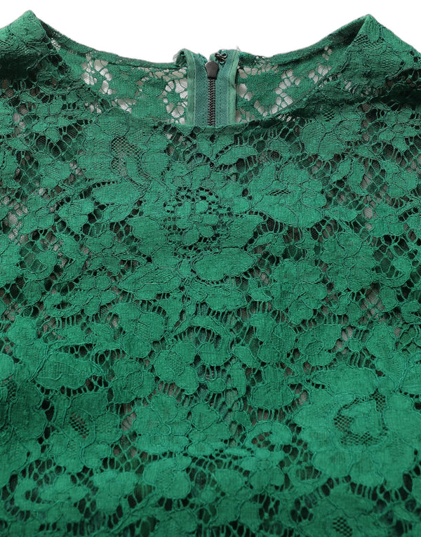 Dolce & Gabbana 37% Cotton 37% Nylon 26% Viscose; Lining: 86% Silk 8% Cotton 4% Elastane 2% Nylon blouse in green