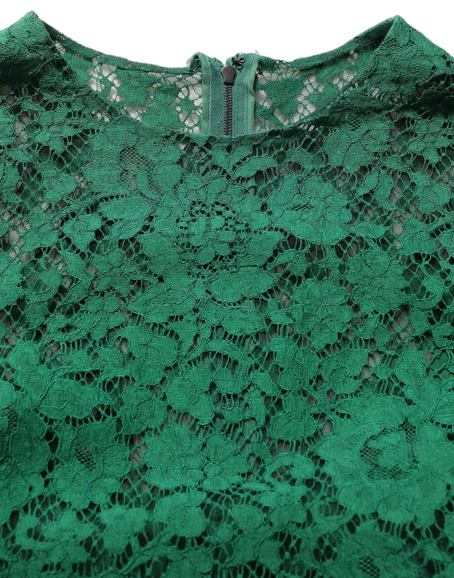 Dolce & Gabbana 37% Cotton 37% Nylon 26% Viscose; Lining: 86% Silk 8% Cotton 4% Elastane 2% Nylon blouse in green