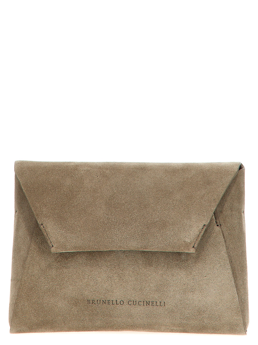 Brunello Cucinelli 100% Calfskin Leather (Bos Taurus) clutch in gray