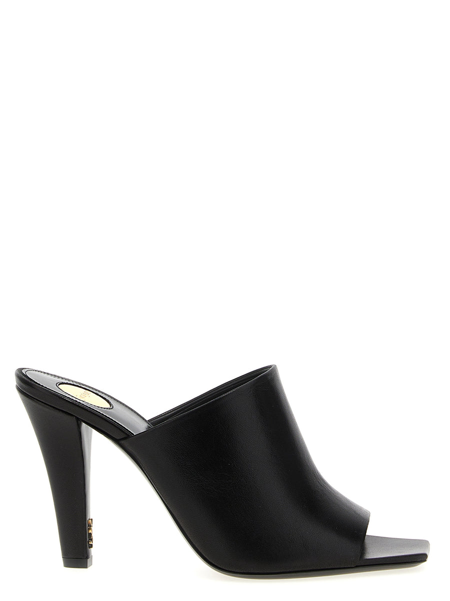 Saint Laurent 100% leather mule in black