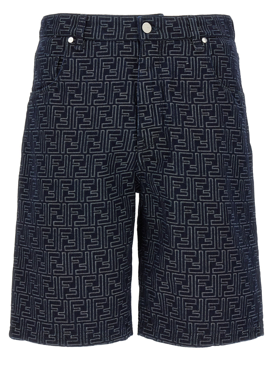 Fendi 100% Cotton bermuda shorts in blue