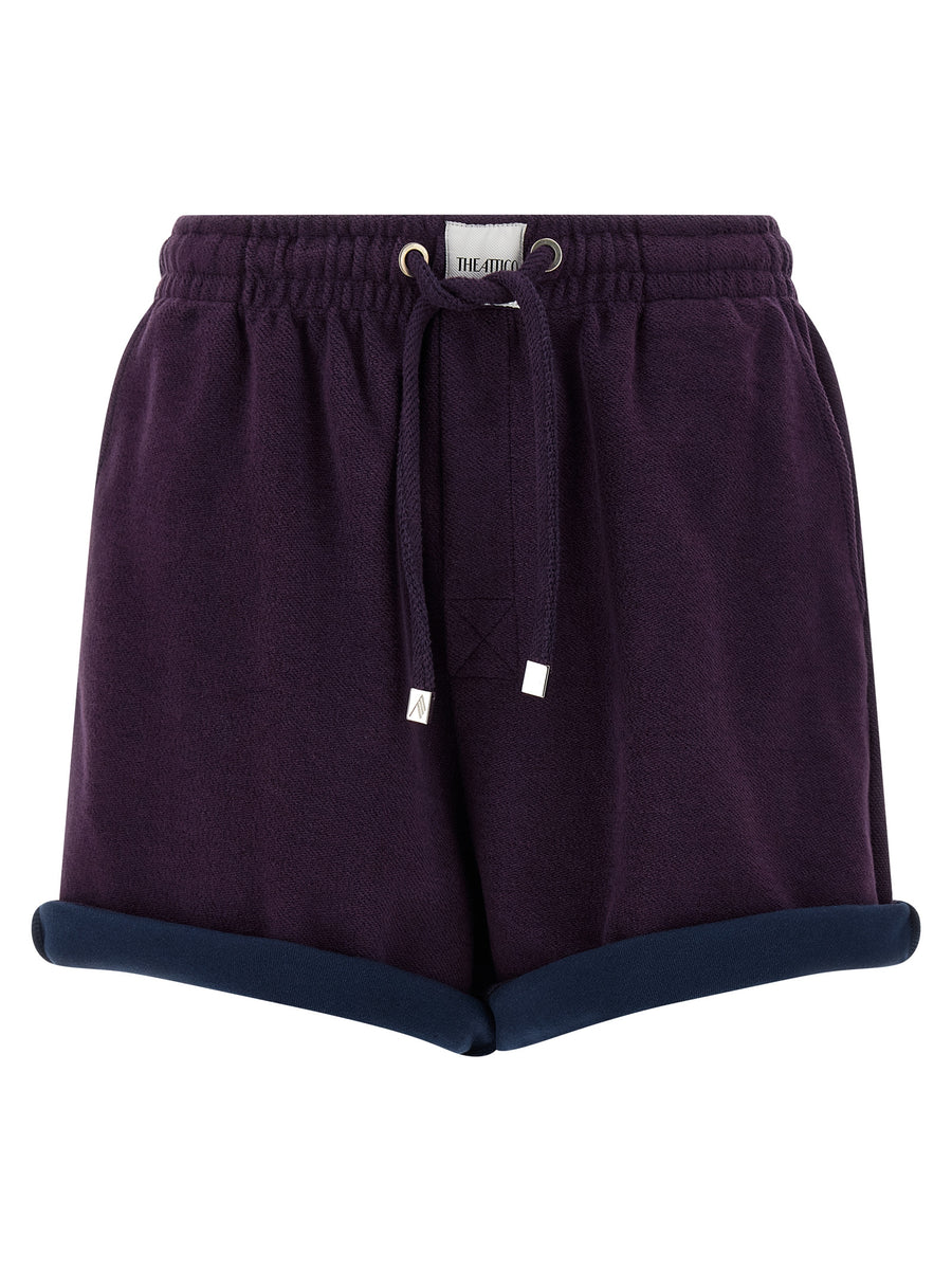 The Attico 100% cotton bermuda shorts in purple