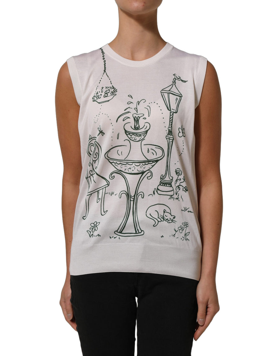 Dolce & Gabbana 100% Silk tank top in white