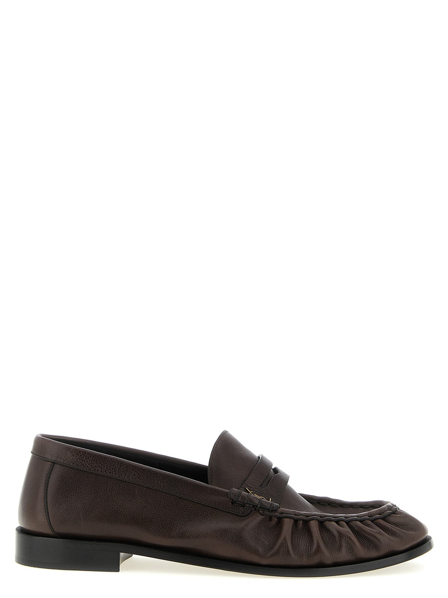 Saint Laurent 100% calfskin leather loafer in brown