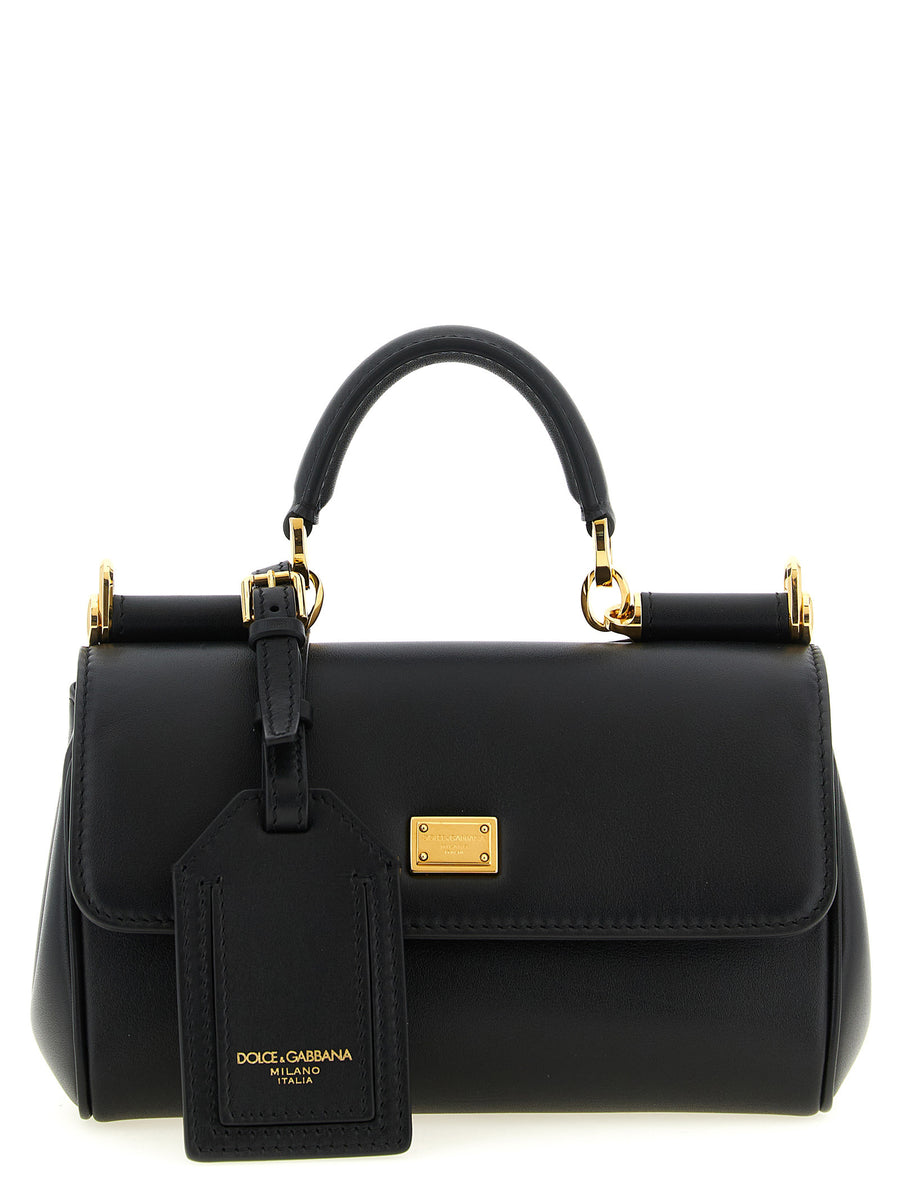 Dolce & Gabbana 95% Calf Leather top handle bag in black